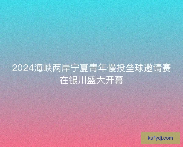 2024海峡两岸宁夏青年慢投垒球邀请赛在银川盛大开幕