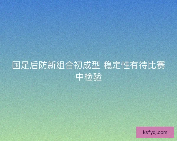 国足后防新组合初成型 稳定性有待比赛中检验